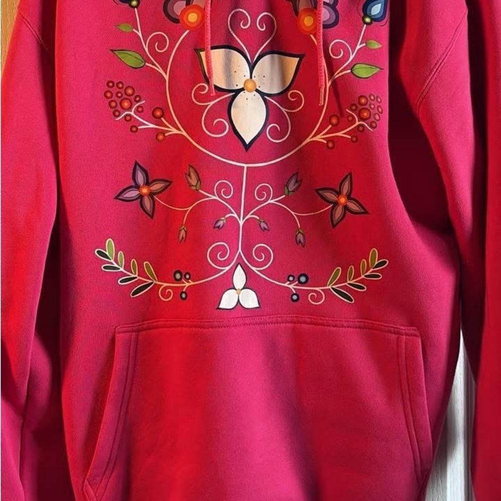Women's Pink Floral Graphic Hoodie - Brand